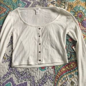 cropped white long sleeve